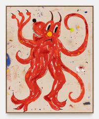 “Piros Krampusz (Red Krampus) by Szabolcs Bozó contemporary artwork painting, drawing