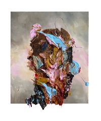 Head with Magenta and Cerulean 4 by Antony Micallef contemporary artwork painting, works on paper