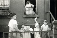 Untitled, Boys with woman in window by Walker Evans contemporary artwork photography