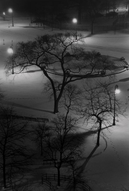 Washington Square at Night (flipped negative) by André Kertész contemporary artwork