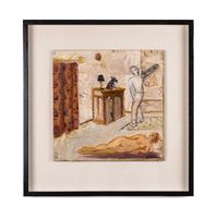 Curtain & Cupboard by Simon Stone contemporary artwork painting, works on paper