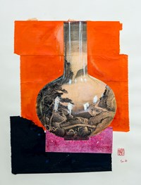 Chinese Style Vases: Vase With Landscape 瓶之組曲1號 by Gu Fusheng contemporary artwork works on paper