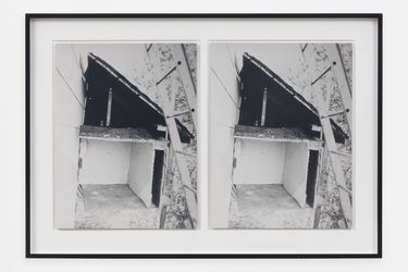 Gordon Matta-Clark, Untitled (1974). Black-and-white photographs (diptych). 50.8 x 38.7 cm each. Courtesy Regen Projects.Image from:Lawrence Weiner’s Cross-Generational Tribute in L.A. Distills to a ‘Portrait’Read InsightFollow ArtistEnquire
