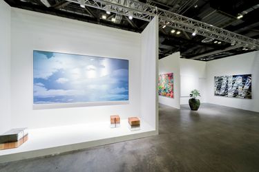 Installation view, artworks, left to right: Miya Ando, Ayumu Yamamoto, Keisuke Tada,  baanai, and Takuro Tamura