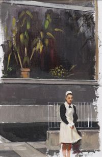Nurse at a window by Helena Parada Kim contemporary artwork painting