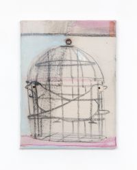 Birdcage by Merlin James contemporary artwork painting
