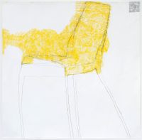 drawing + yellow by Kristin Stephenson (Hollis) contemporary artwork painting, works on paper, drawing