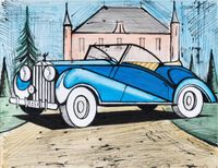 Rolls Royce 1937 Bleue by Bernard Buffet contemporary artwork painting, works on paper, drawing