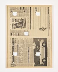 Empreintes de pinceau n°50 à intervalles régulières (30 cm), journal italien by Niele Toroni contemporary artwork painting, works on paper