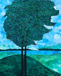 two trees by Sally Ross contemporary artwork painting