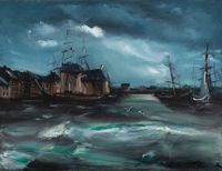 Le port d'Honfleur by Maurice De Vlaminck contemporary artwork painting