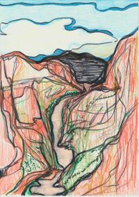 Desert Landscape by Liv Fontaine contemporary artwork works on paper, drawing