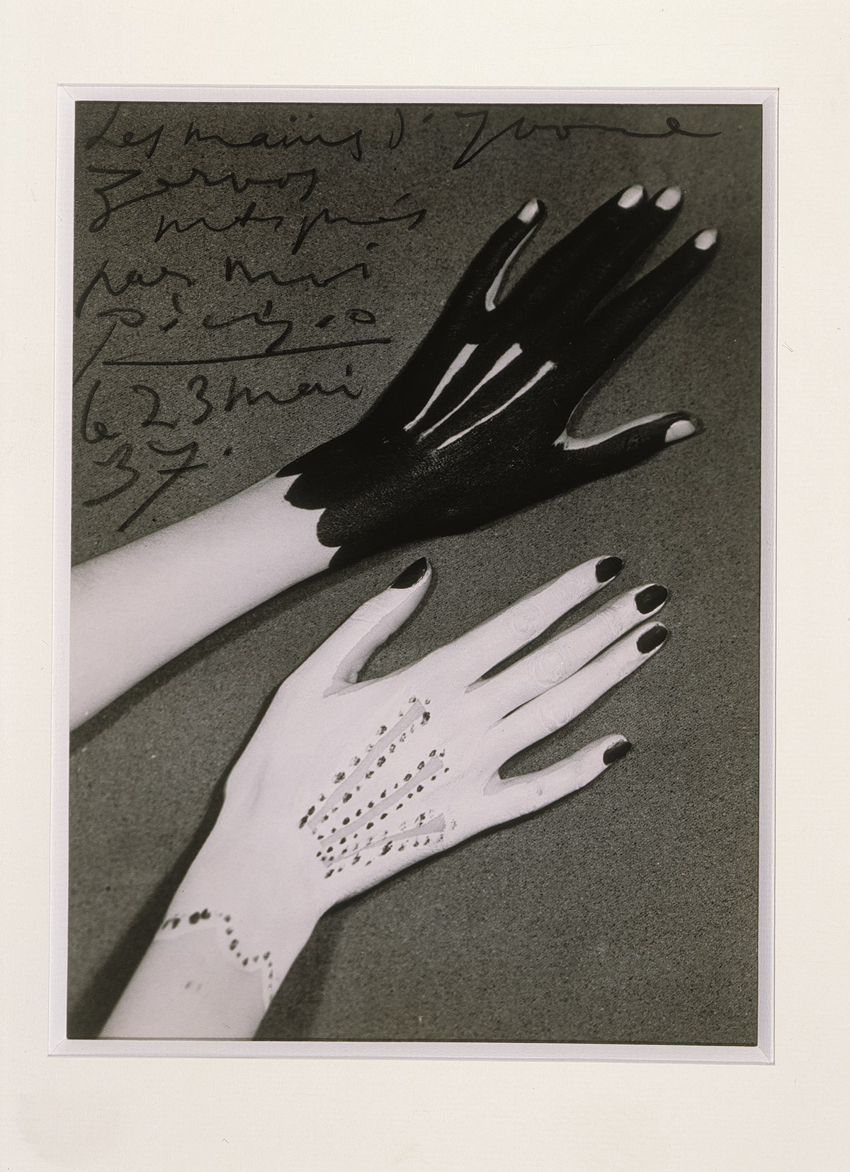 Hands of Yvonne Zervos painted by Pablo Picasso, 1937 by Man Ray Ocula