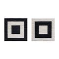 Two white and black structures on black and white. Diptych by Fernando Daza contemporary artwork 1