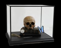 Memento Mori with Heilige Schrift and Morpho Peleides by The Connor Brothers contemporary artwork sculpture