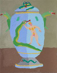 Apollo and the python by Troy Emery contemporary artwork painting, works on paper