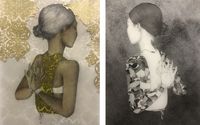 Prayer I and Player II (diptych) by Fay Ku contemporary artwork works on paper, drawing