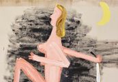 Pink Girl, Like an Assyrian Dancer and Pink Clouds by Rose Wylie contemporary artwork 5