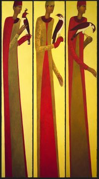 Falconers (triptych) by Timur D'Vatz contemporary artwork painting