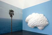 Brain/Cloud (Two Views): with Palm Tree and Seascape by John Baldessari contemporary artwork 1