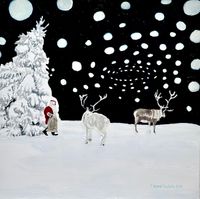 Santa Claus and Reindeer by Teppei Ikehila contemporary artwork painting