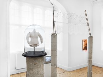 Exhibition view: Jesse Darling, Enclosures, Camden Art Centre, London (13 May–26 June 2022). Photo: Eva Herzog.Image from:Jesse Darling: 'I have to believe in coalition and community, despite everything.'Read ConversationFollow ArtistEnquire