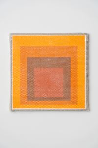 Homage to the Square with Bubblewrap and Packing Tape #6 by Tammi Campbell contemporary artwork painting
