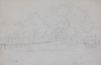 Crystal Palace by Camille Pissarro contemporary artwork works on paper, drawing