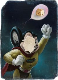 Mighty Mouse‘s Maasdam Cheese 太空飛鼠的洞洞起司 by Kuo Wei-Kuo contemporary artwork painting, mixed media