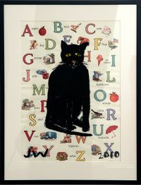 Classic Black 1: Black Cat by Jenny Watson contemporary artwork painting