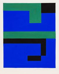 Gordon Walters, Blue/Green II (1952). Gouache, 315 x 190mm image size. Image courtesy of the Walters Estate and Starkwhite.