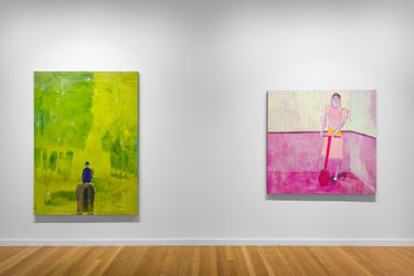 Installation view, Jenny Watson, Six new works and the Patricia paintings, Roslyn Oxley9 Gallery, Sydney (14 April – 13 May 2023⁠). Photography: David Suyasa. ⁠