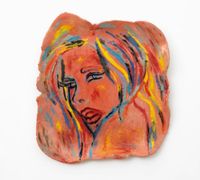Girl in a Red Landscape by Ghada Amer contemporary artwork sculpture