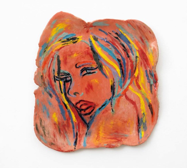 Girl in a Red Landscape by Ghada Amer contemporary artwork