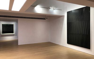 Exhibition view: Pierre Soulages, Beyond Black, Alisan Fine Arts, Central (20 May—29 June 2019). Courtesy Alisan Fine Arts.