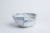 Renovated Chinese Soup-bowl by Kei Takemura contemporary artwork textile, ceramics