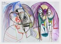 Together and Apart by George Condo contemporary artwork works on paper, drawing