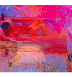 Doron Langberg, Bather (2021). Oil on linen. 243.8 x 203.2 cm. ©️ Doron Langberg. Courtesy the artist and Victoria Miro.Image from:Top Ten September Gallery Shows from London to New YorkRead Advisory PickFollow ArtistEnquire