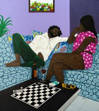 I'm Happiest When I'm Right Next To You by Hamid Nii Nortey contemporary artwork painting