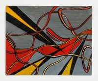 Abstract Red Birds by Frank Walter contemporary artwork painting, works on paper
