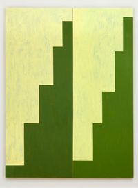 Double Minaret (Faded Lemon:Green) by Shaan Syed contemporary artwork painting