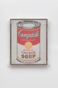 Campbell's Soup Can (Cream of Chicken) with Bubble Wrap and Packing Tape by Tammi Campbell contemporary artwork painting, works on paper
