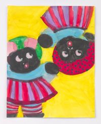 Two Girl Dolls by Betye Saar contemporary artwork painting