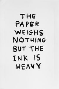 The Paper Weighs Nothing by David Shrigley contemporary artwork print