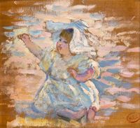 Etude pour : Mère jouant avec son enfant by Henri-Edmond Cross contemporary artwork painting, works on paper