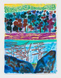 Forest on the River by Shara Hughes contemporary artwork works on paper