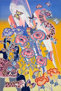 Flowing Tiger Peony col.03 by Kohei Kyomori contemporary artwork painting