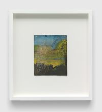 Untitled (Blue Sky, Black Land, Light-Green Tree and Hills) by Frank Walter contemporary artwork painting, works on paper