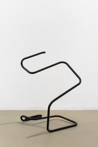 Untitled Action Sculpture (Black Thonet Chair) by Wade Guyton contemporary artwork sculpture