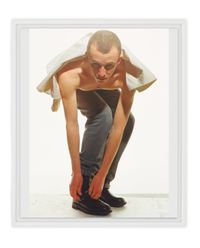 Adam doing up his boot by Wolfgang Tillmans contemporary artwork photography, print